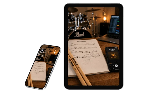Bônus Partituras e Play Alongs - curso de bateria online Tocando do Zero
