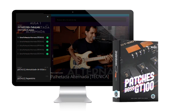 Bônus 5 Aulas Extras de Palhetada Alternada + Patches Boss GT-100 - curso de guitarra online Tocando do Zero