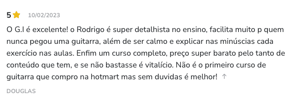 Depoimento do Douglas sobre o curso de guitarra online Tocando do Zero