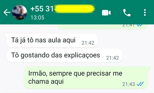 Depoimento 1 de whatsapp sobre o curso de ukulele online Tocando do Zero
